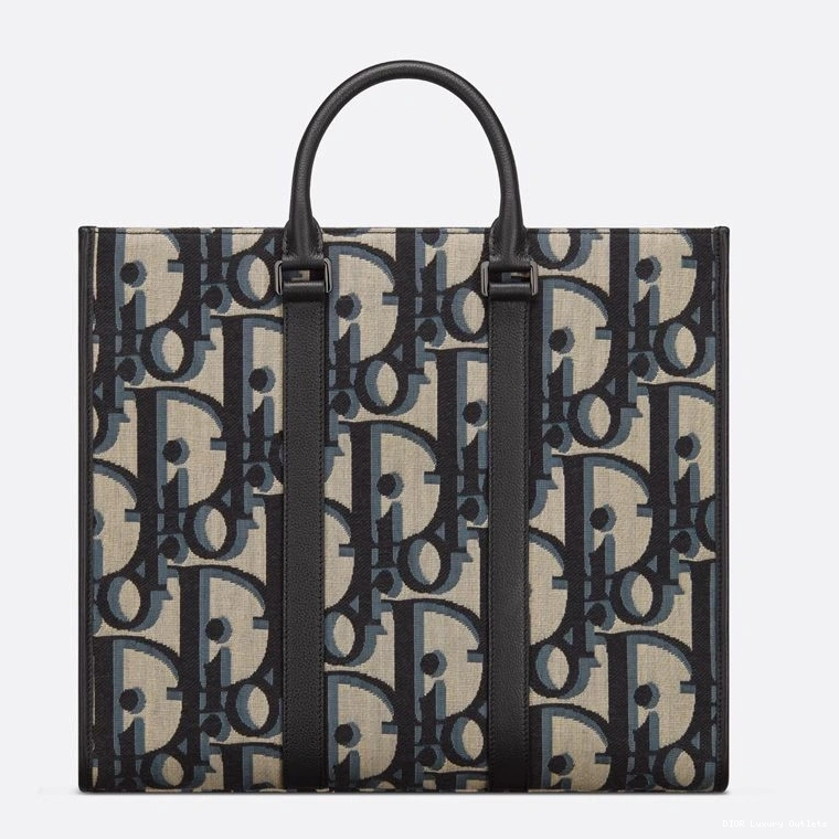 Cheap Oblique Tote Canvas Maxi Blue East-West Dior Motif 0812 Luxury